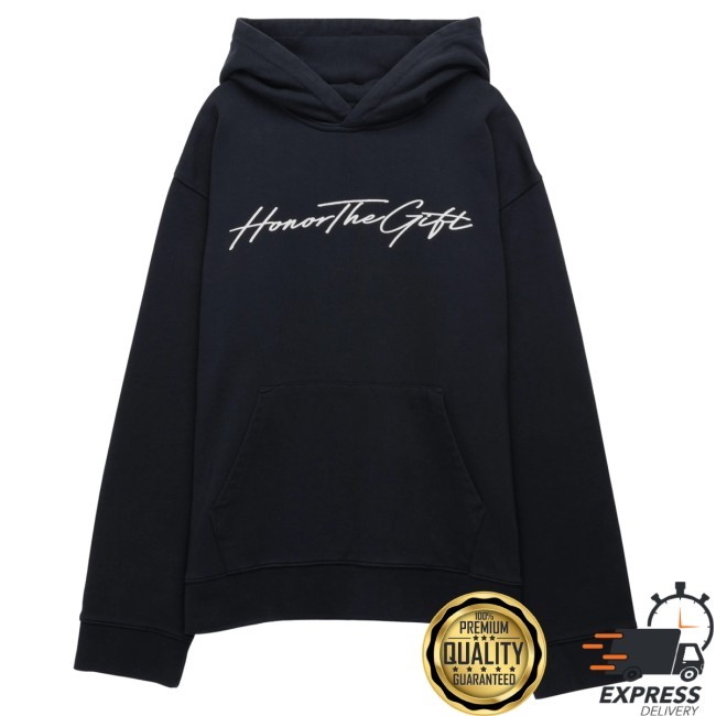 Official Honor The Gift Merch Script Hoodie - Black