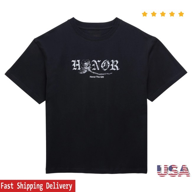 Official Honor The Gift Merch Fallen Rose Tee - Black